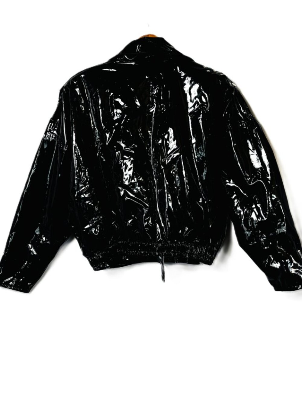 80's VTG Wippette by Kenn Sporn Vinyl Glam Rock Moto Biker Jacket Sz L - Picture 5 of 16